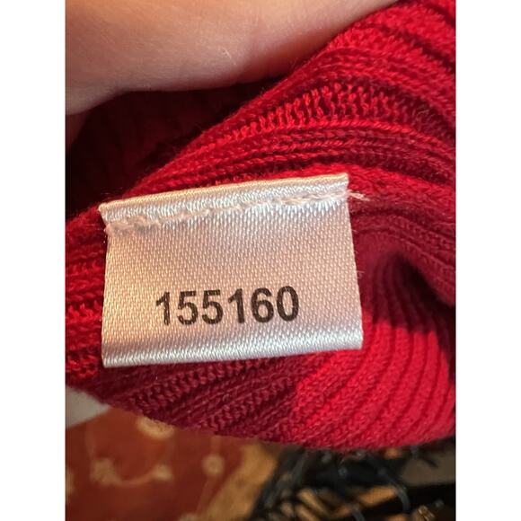 Ann Taylor Loft Women's Sweater Red V-Neck100% Cotton Size M - Picture 4 of 5